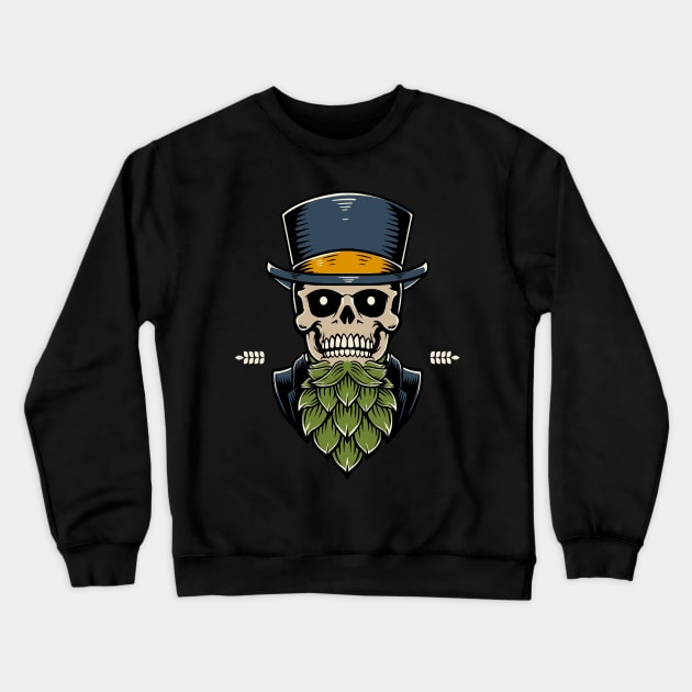 Manly skull hops Crewneck Sweatshirt by cithu09